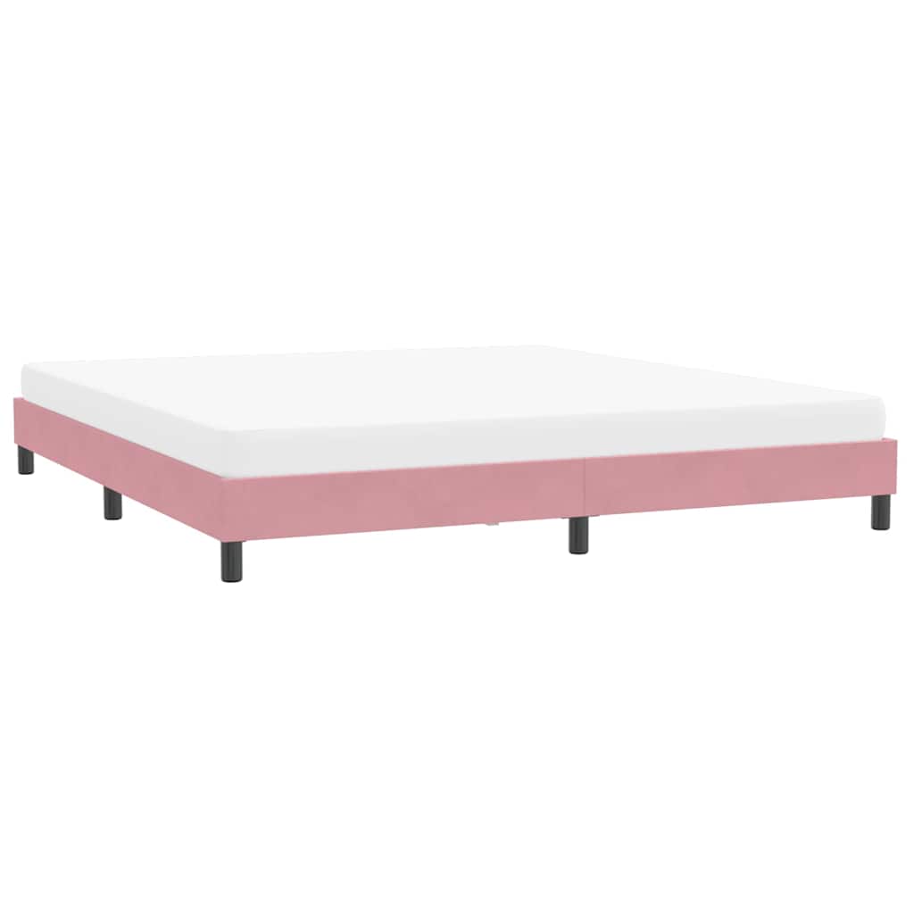 Estrutura de cama sem colchão 200x220 cm veludo rosa