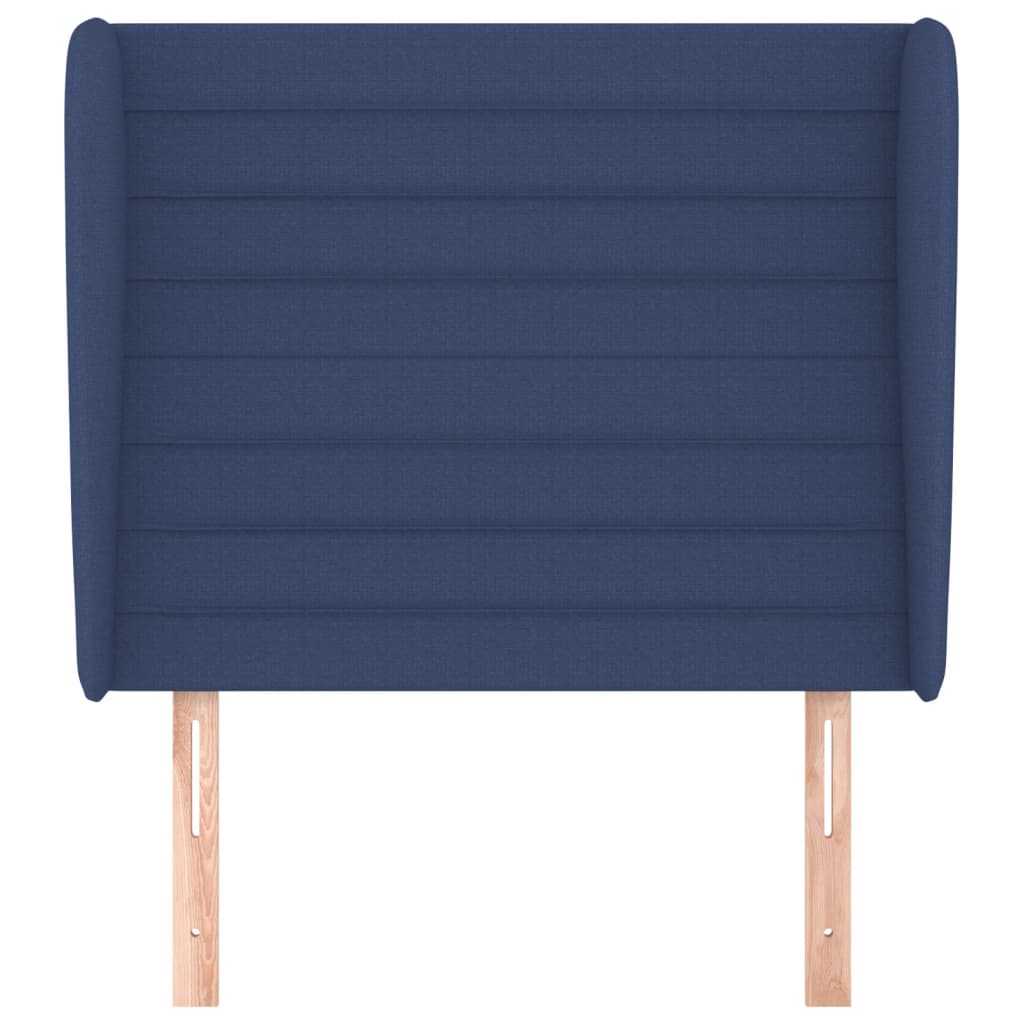 Cabeceira de cama c/ abas tecido 83x23x118/128 cm azul