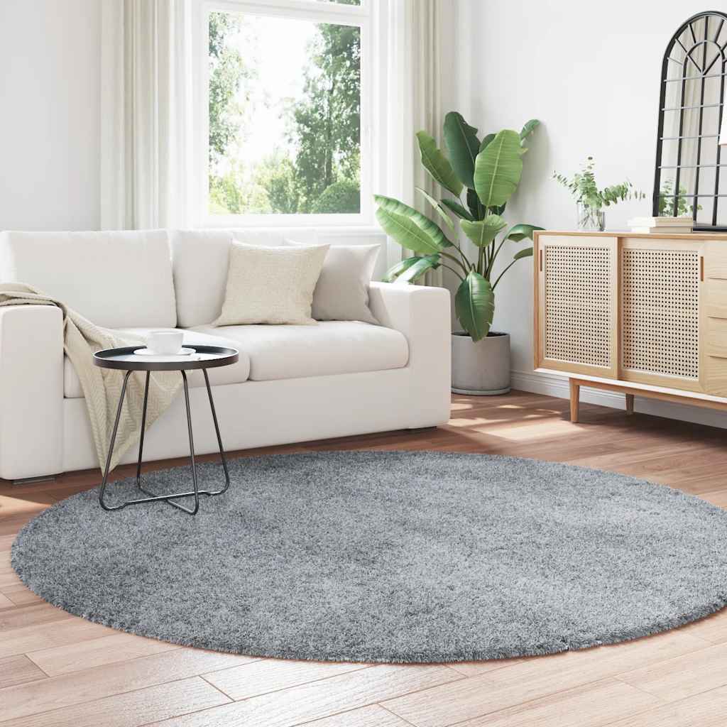 Tapete shaggy de pelo alto navarra 200x200 cm cinzento-claro
