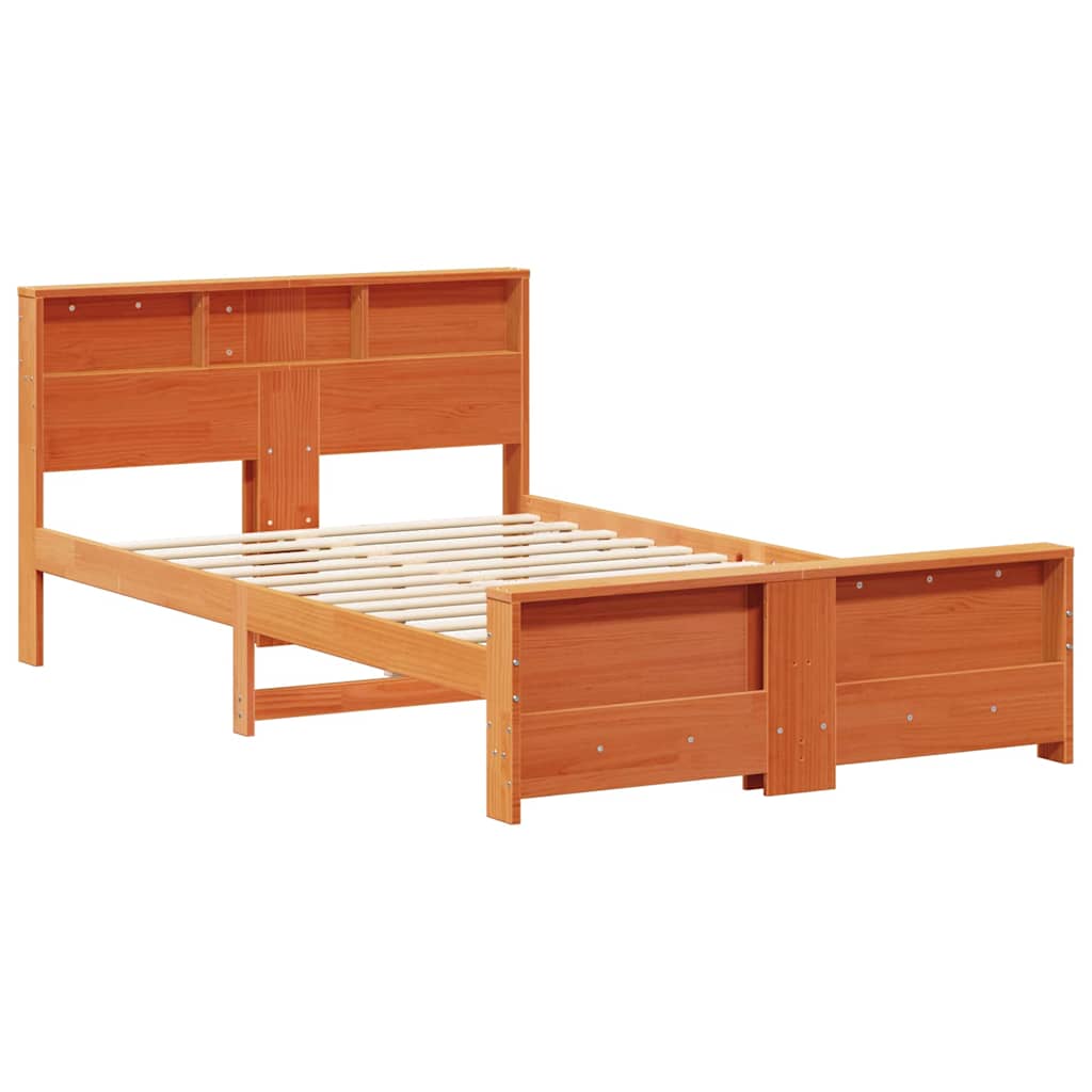Estrutura da cama marrom cera 135 x 190 cm madeira processada