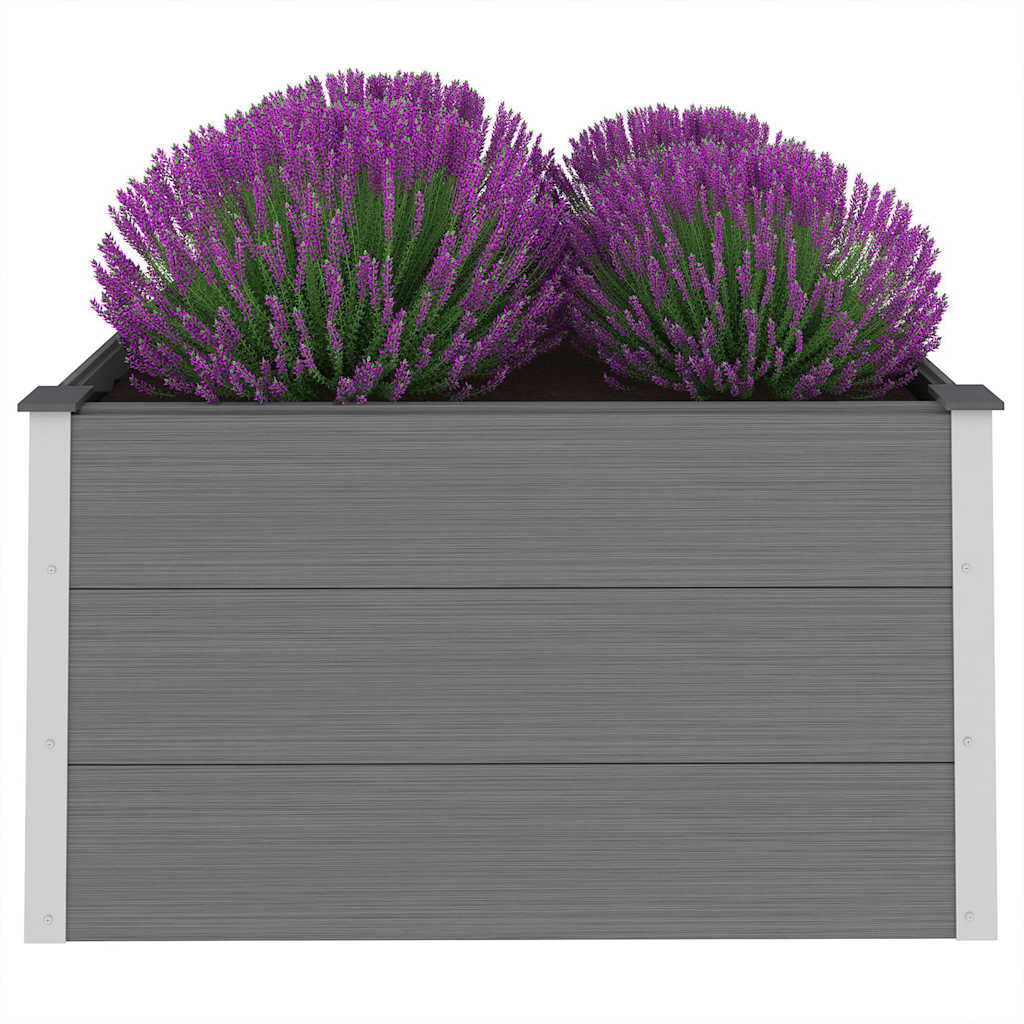 Canteiro elevado para jardim wpc 100x100x54 cm cinzento