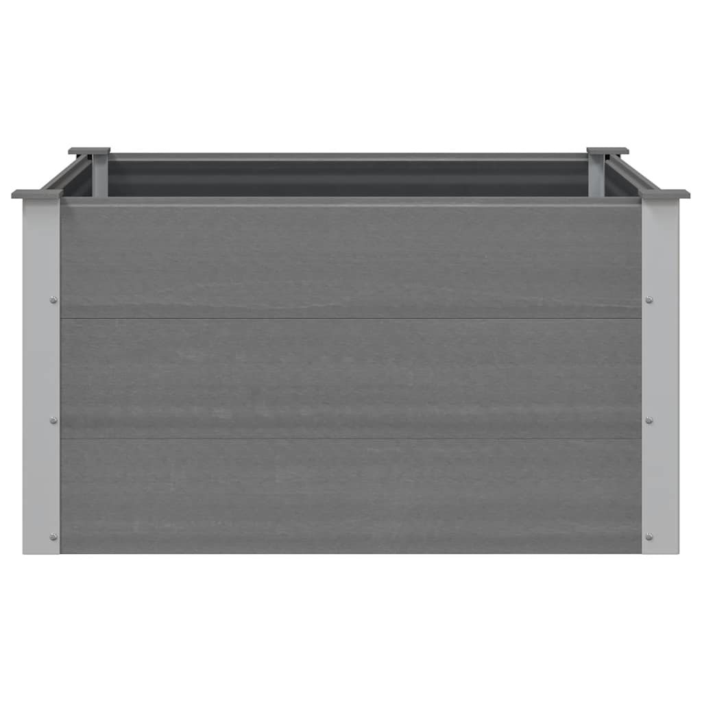 Canteiro elevado para jardim wpc 100x100x54 cm cinzento