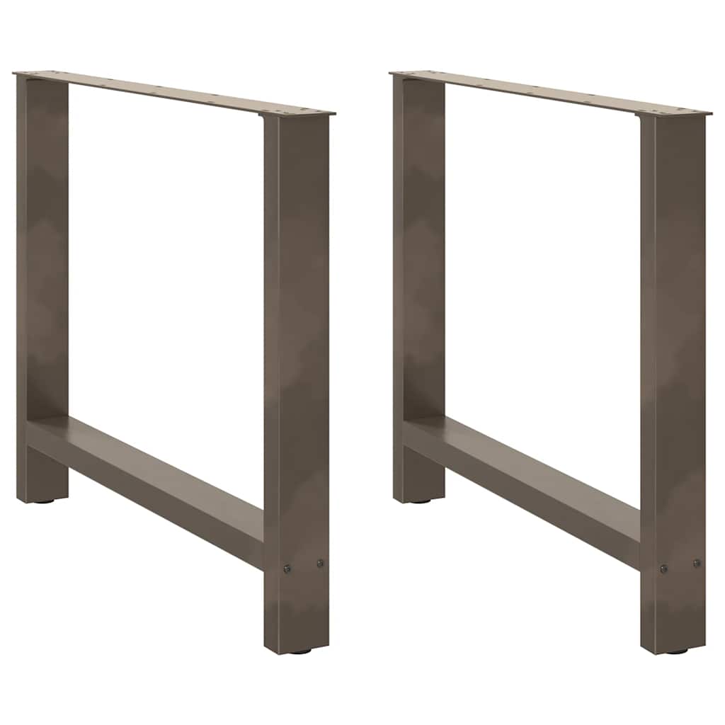 Pés para mesa de jantar em aço natural, 2 peças, 90x (72-73) cm, aço