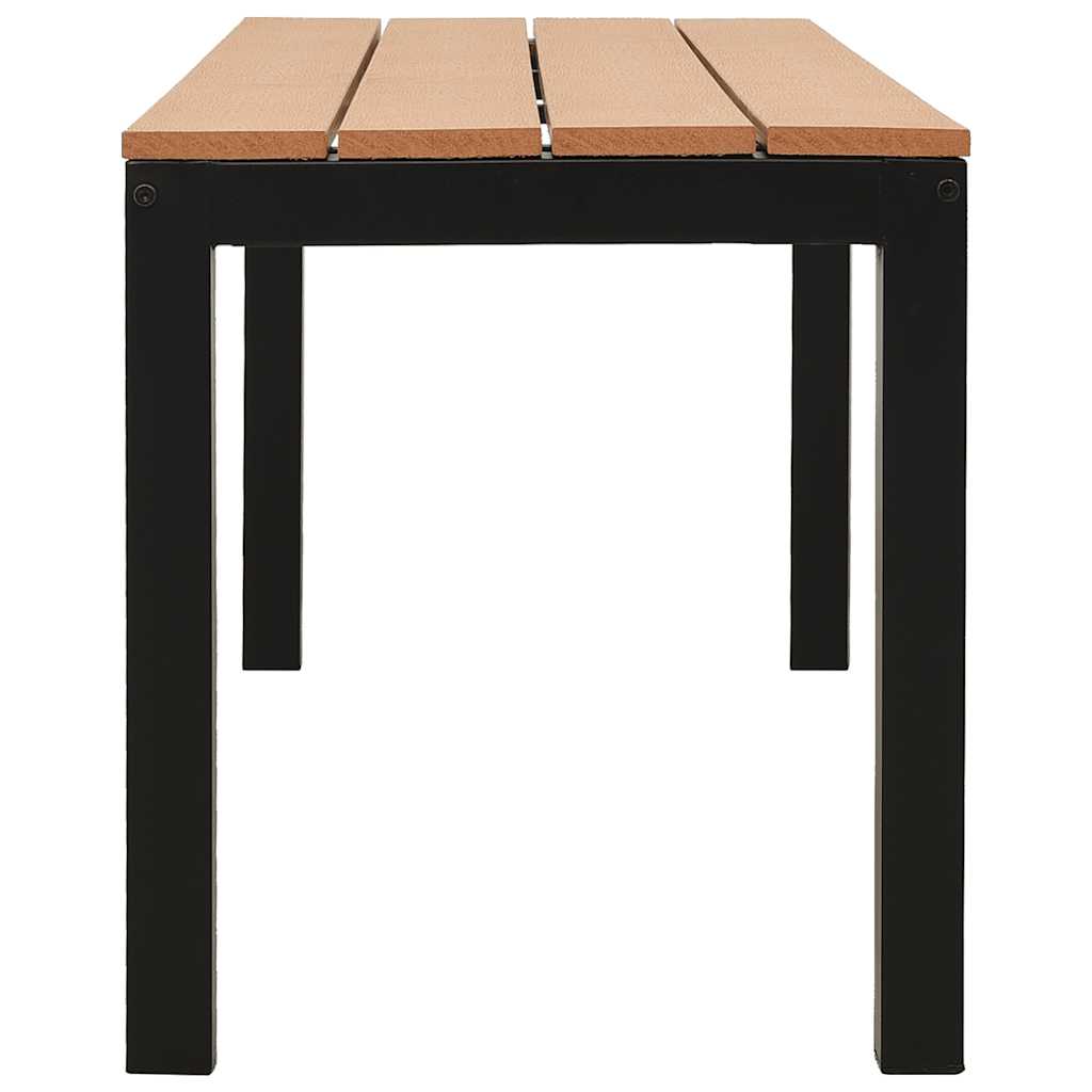 Banco de jardim 110 cm aço e wpc castanho e preto