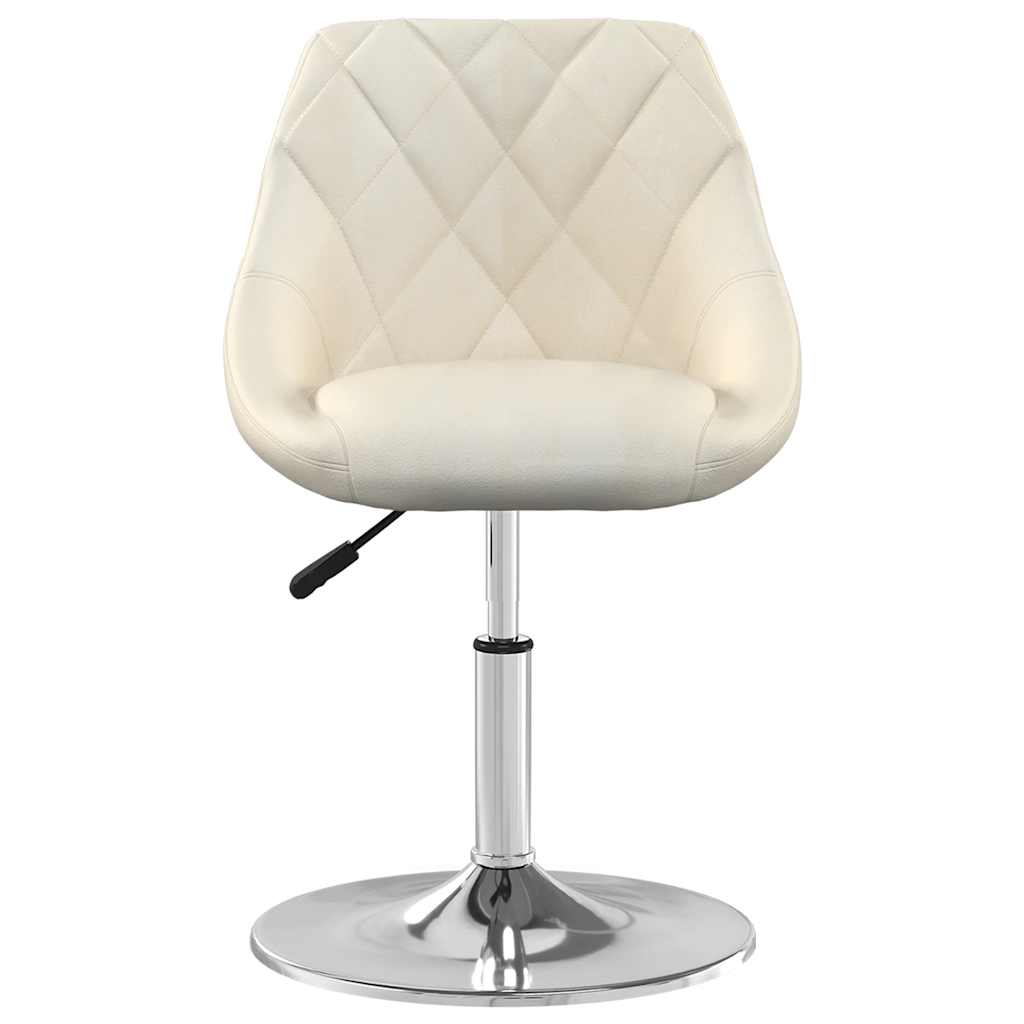 Cadeiras de jantar giratórias 2 pcs veludo cor creme