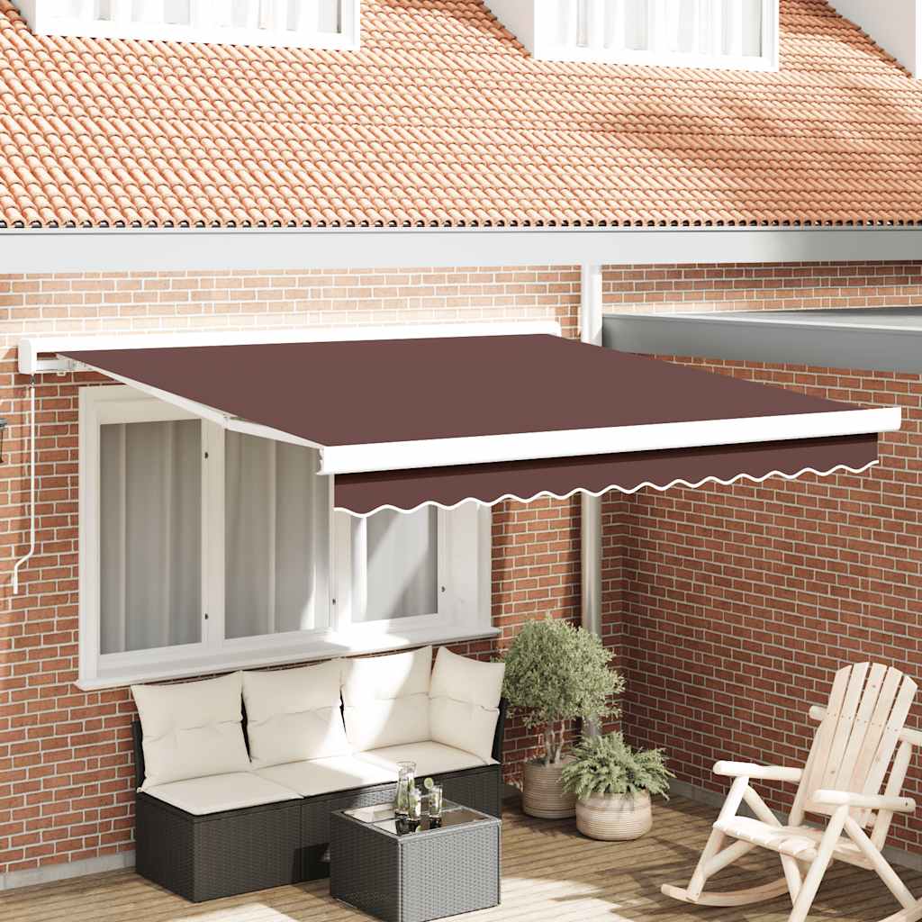 Toldo retrátil manual 300x250 cm castanho