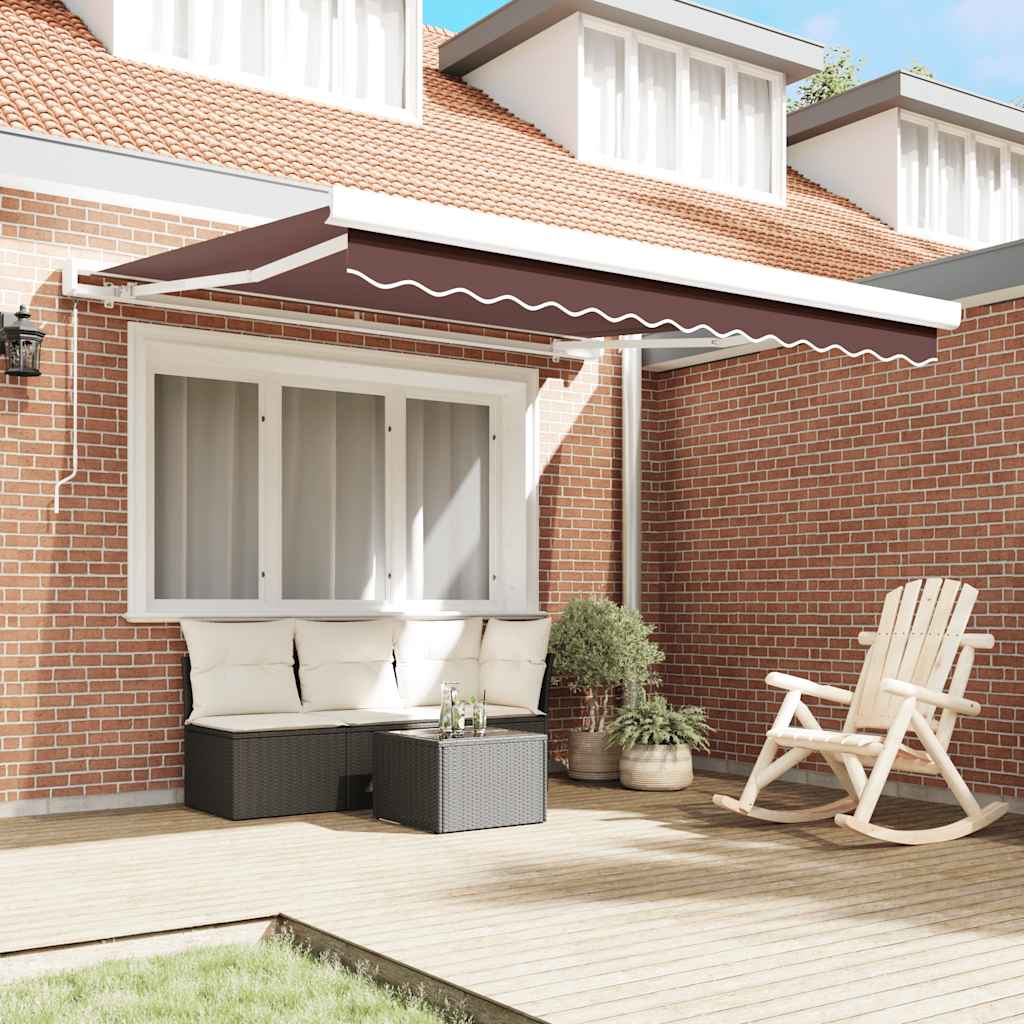 Toldo retrátil manual 300x250 cm castanho