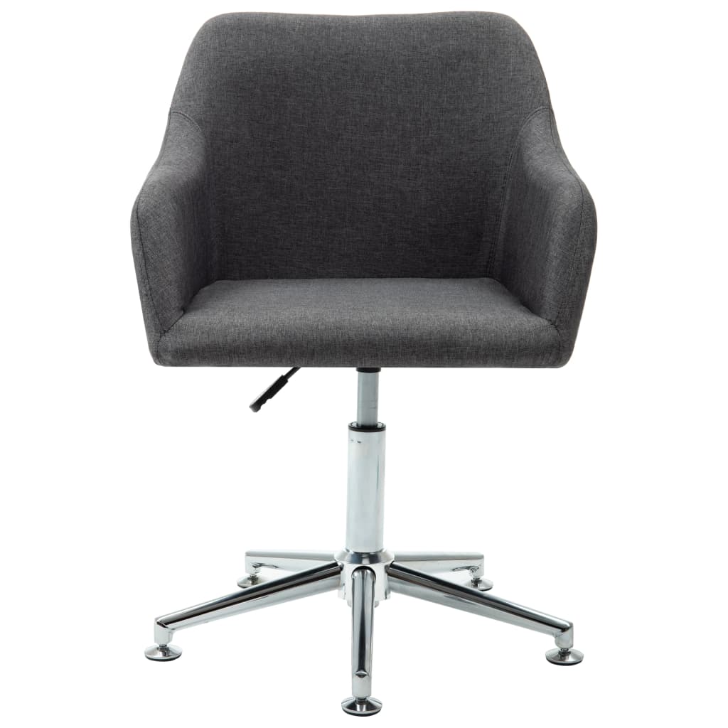 Cadeiras de jantar giratórias 2 pcs tecido cinzento-escuro