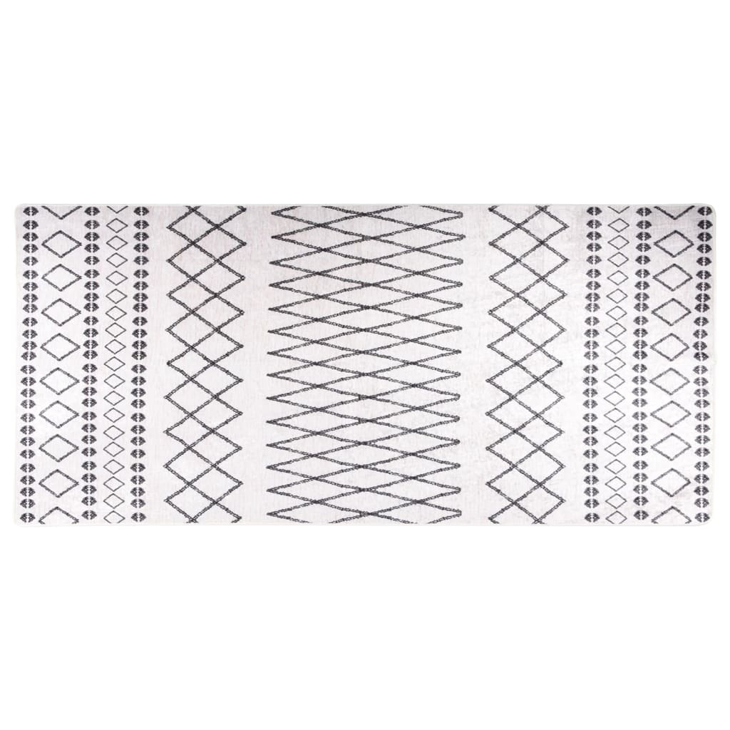 Tapete lavável 80x300 cm preto e branco