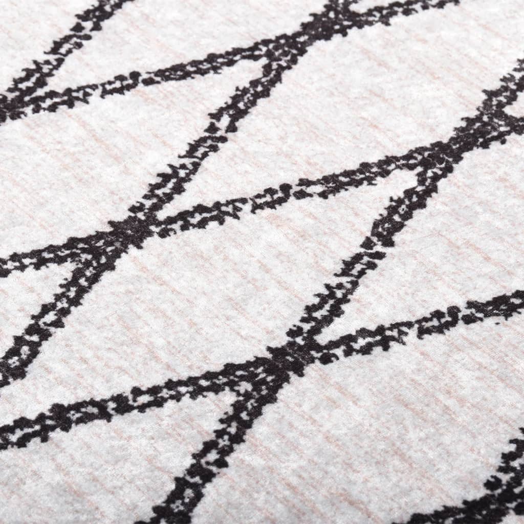 Tapete lavável 80x300 cm preto e branco
