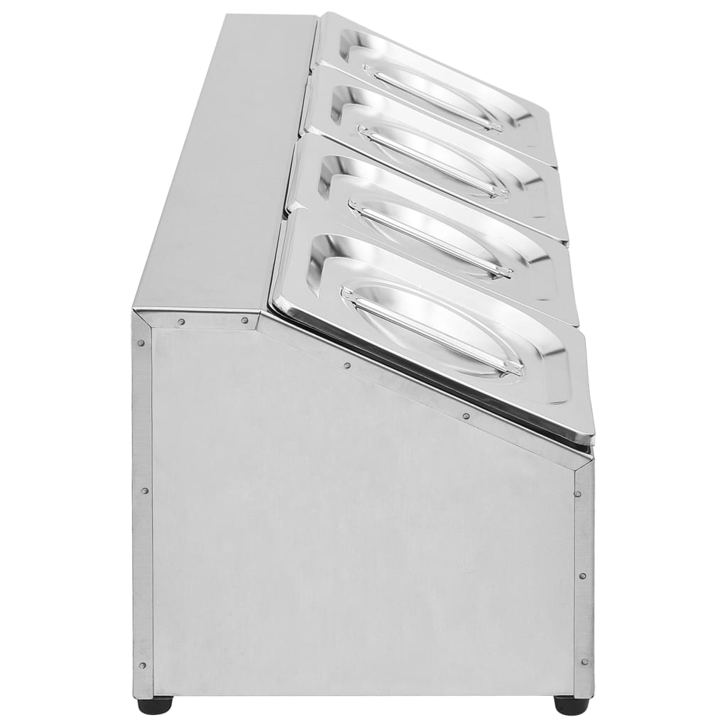 Suporte gastronorm c/ 4 recipientes gn 1/6 aço inoxidável