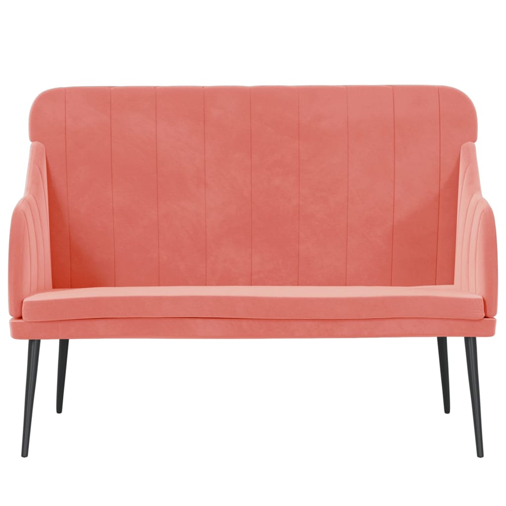 Banco 110x76x80 cm veludo rosa