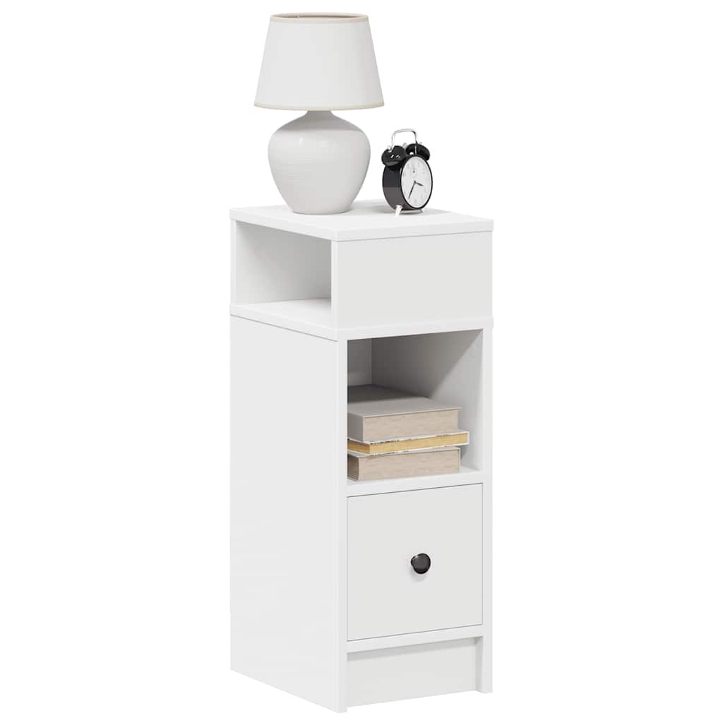 Mesas de cabeceira 2 pcs com gaveta 25x31x66 cm branco