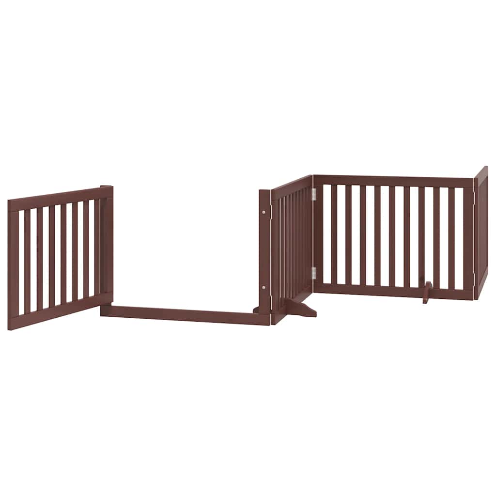 Portão cães c/ porta dobrável 8 painéis 640 cm álamo castanho