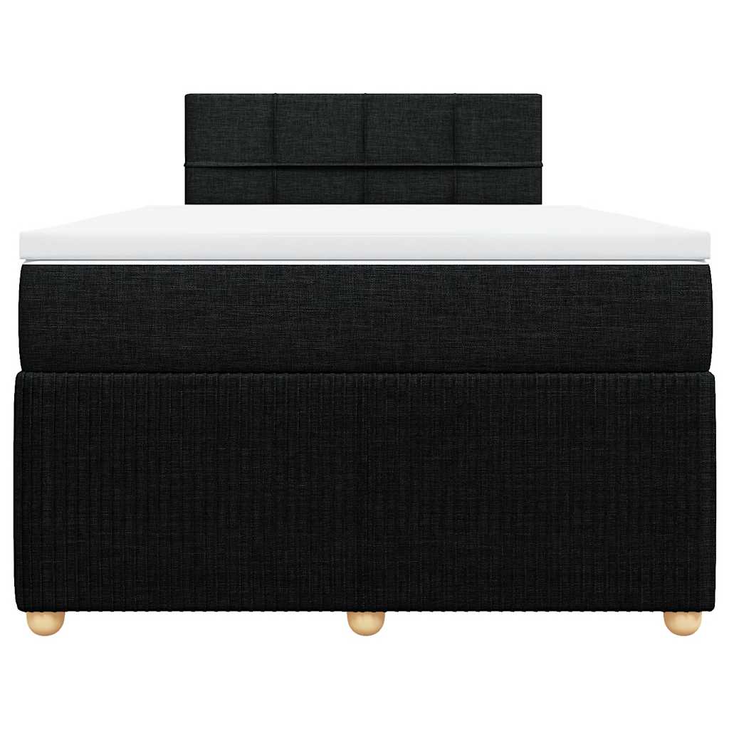 Cama com molas/colchão 120x200 cm tecido preto