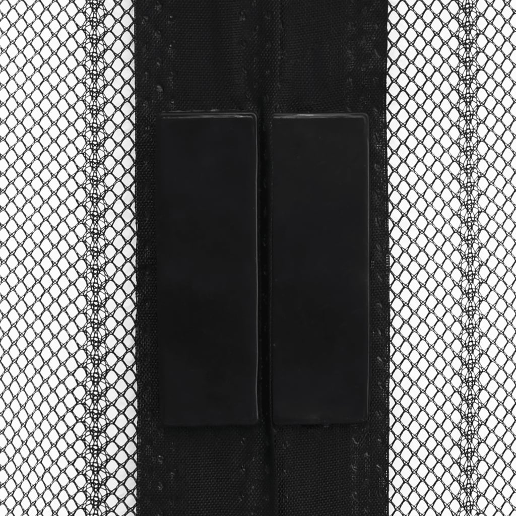 Cortina de porta anti-insetos magnética 210x100cm 2 pcs preto