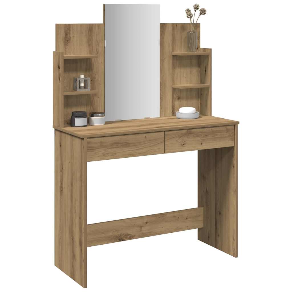Toucador com espelho 96x39x142 cm cor carvalho artisiano
