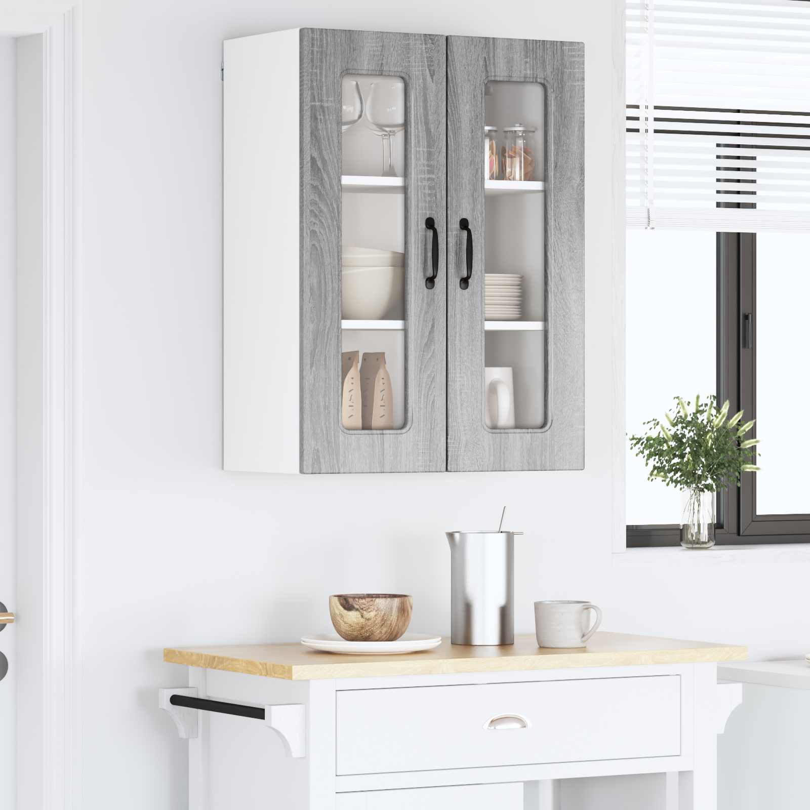 Painel de lava-louça kalmar cinza sonoma 60 x 31 x 80 cm