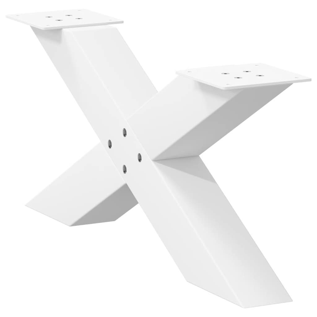 Pés para mesa de centro em formato de x, 2 peças, branco, 70x (30-31) cm, aço