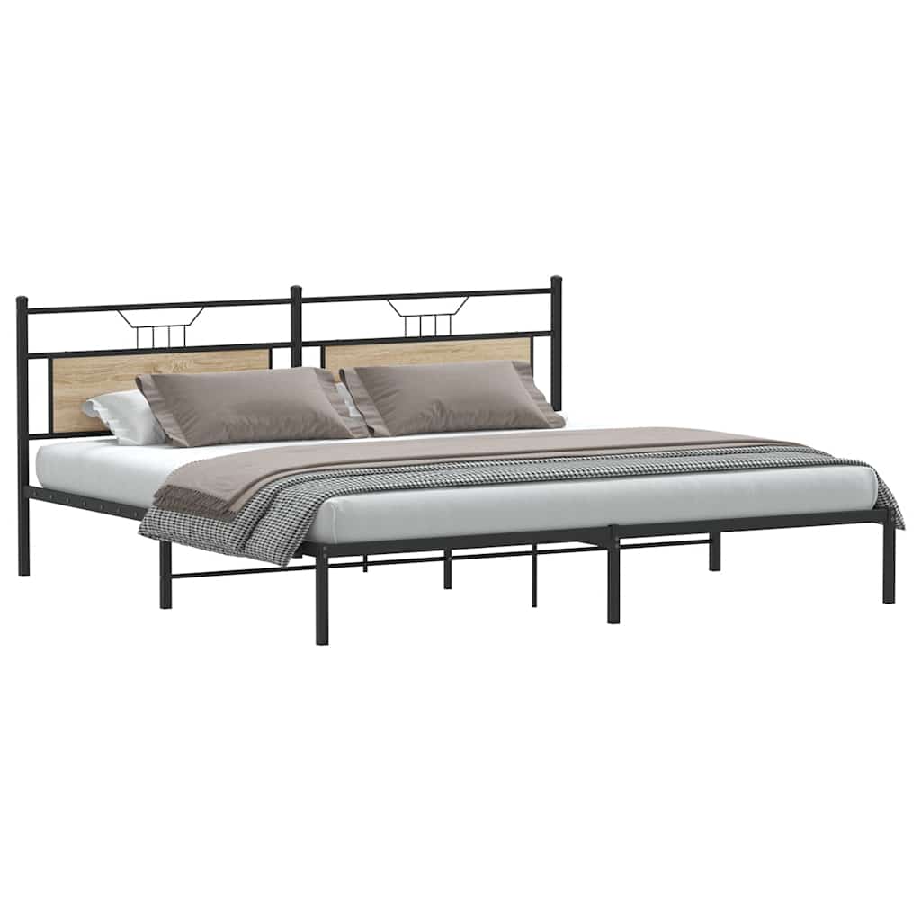 Estrutura de cama sem colchão 193x201 cm carvalho sonoma