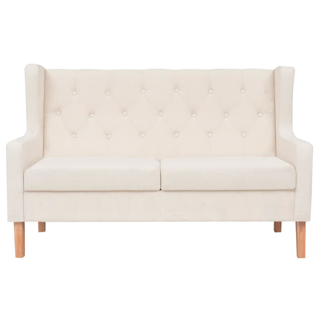 Conjunto de sofás 3 pcs tecido branco nata