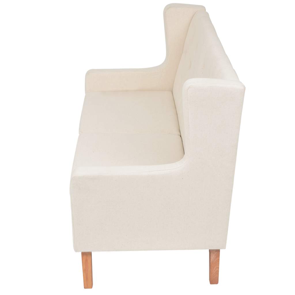 Conjunto de sofás 3 pcs tecido branco nata