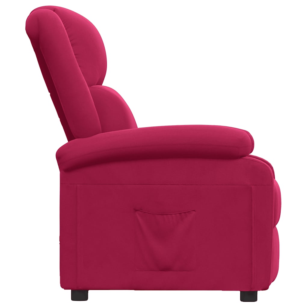 Poltrona reclinável veludo vermelho tinto