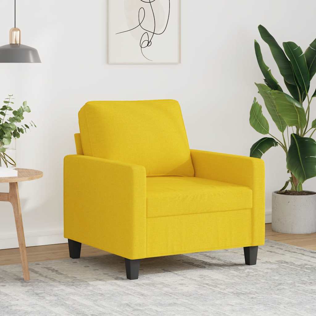 Poltrona 60 cm tecido amarelo-claro