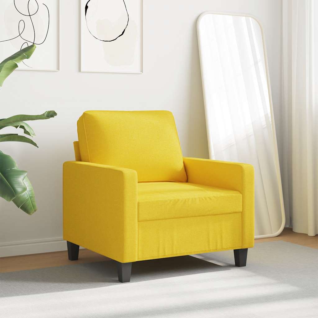 Poltrona 60 cm tecido amarelo-claro