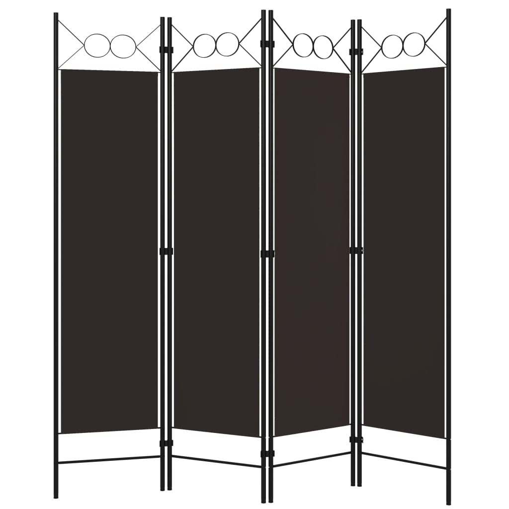 Divisória de quarto com 4 painéis 160x180 cm castanho