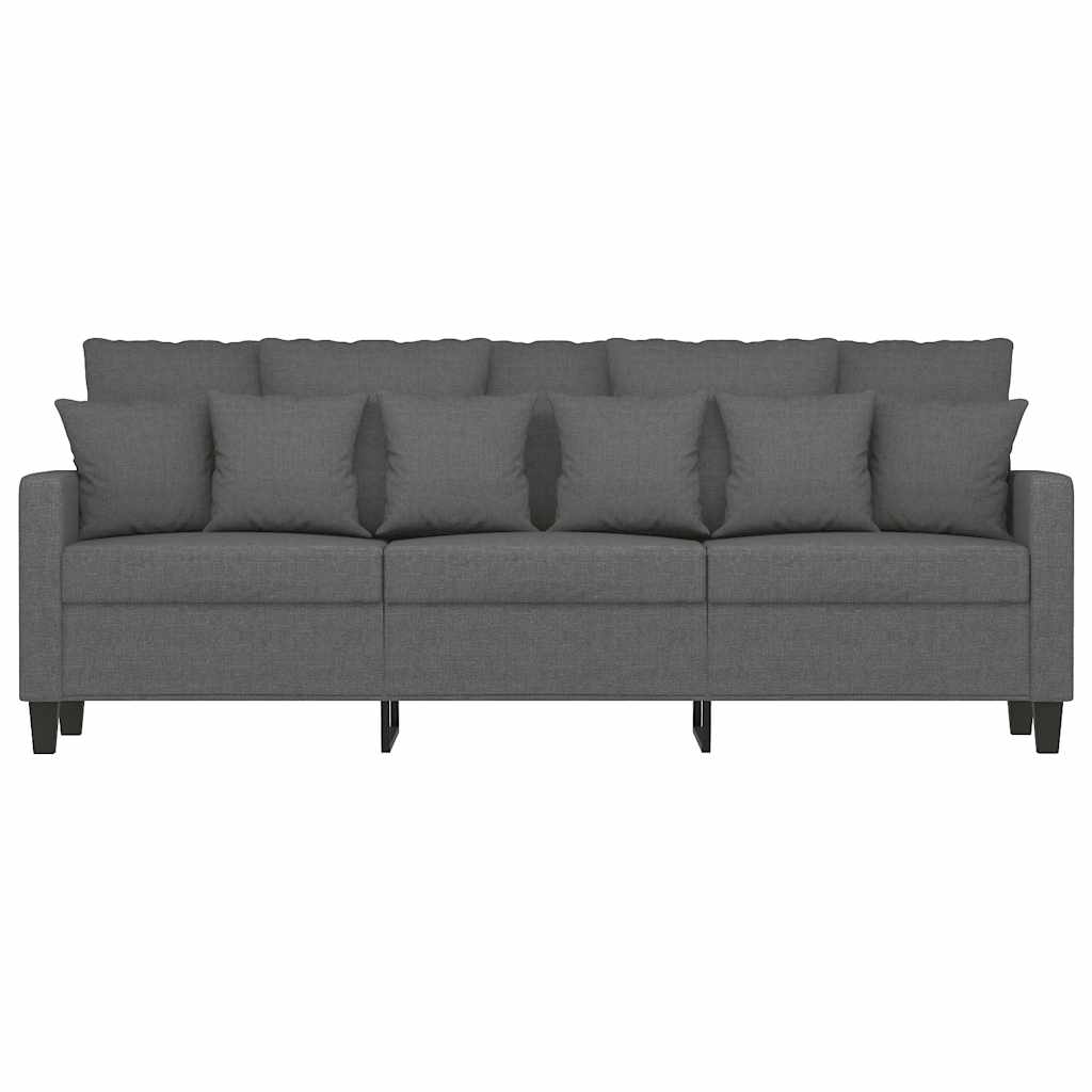 Sofá de 3 lugares 180 cm tecido cinza-escuro