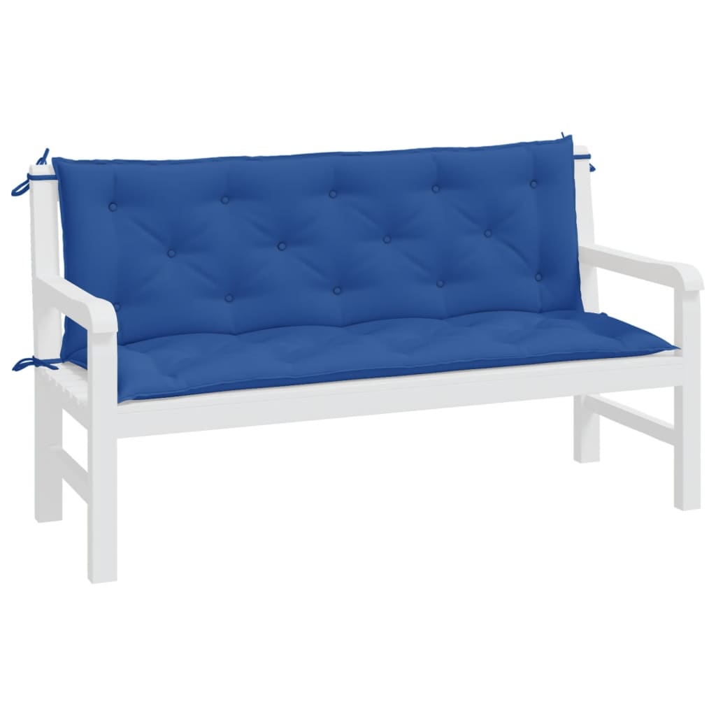 Almofadões banco jardim 2 pcs 150x50x7cm tecido oxford azul