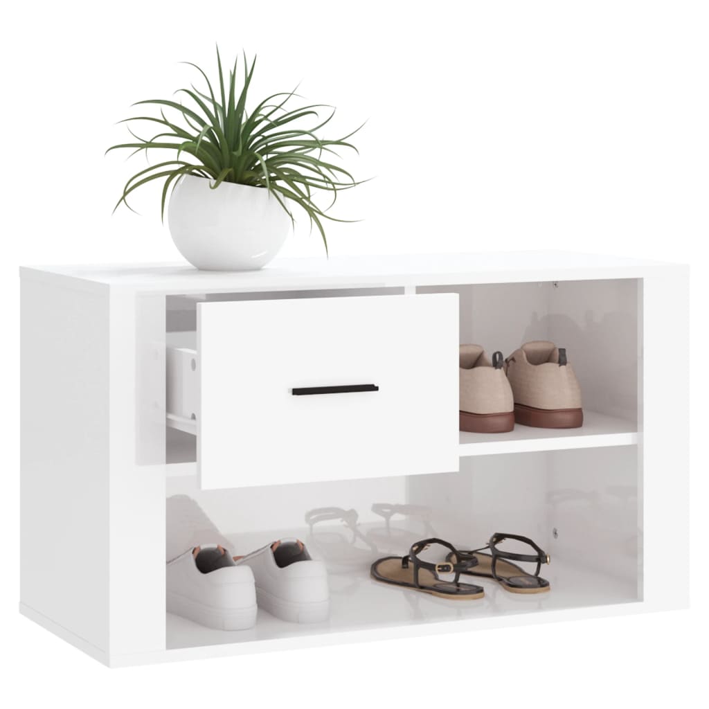 Sapateira 80x35x45 cm derivados de madeira branco brilhante