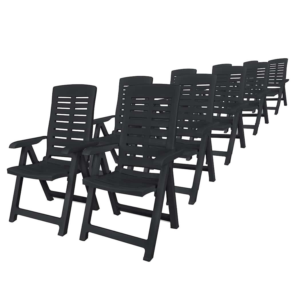 Conjunto de jantar de exterior 11 pcs plástico antracite