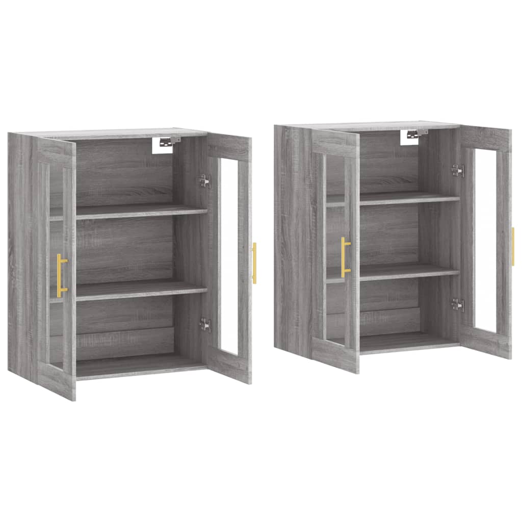 Móveis de parede 2 pcs derivados de madeira cinzento sonoma