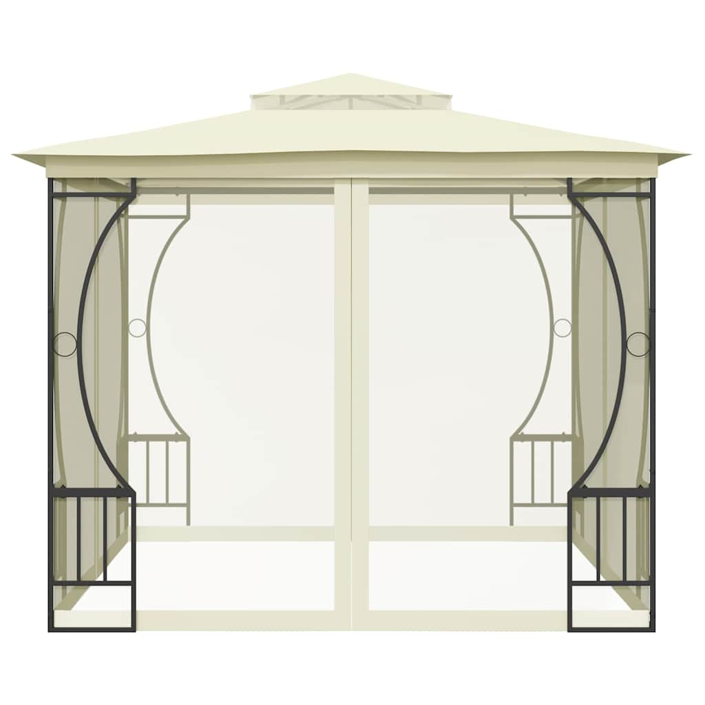 Gazebo com redes 300x300x265 cm creme