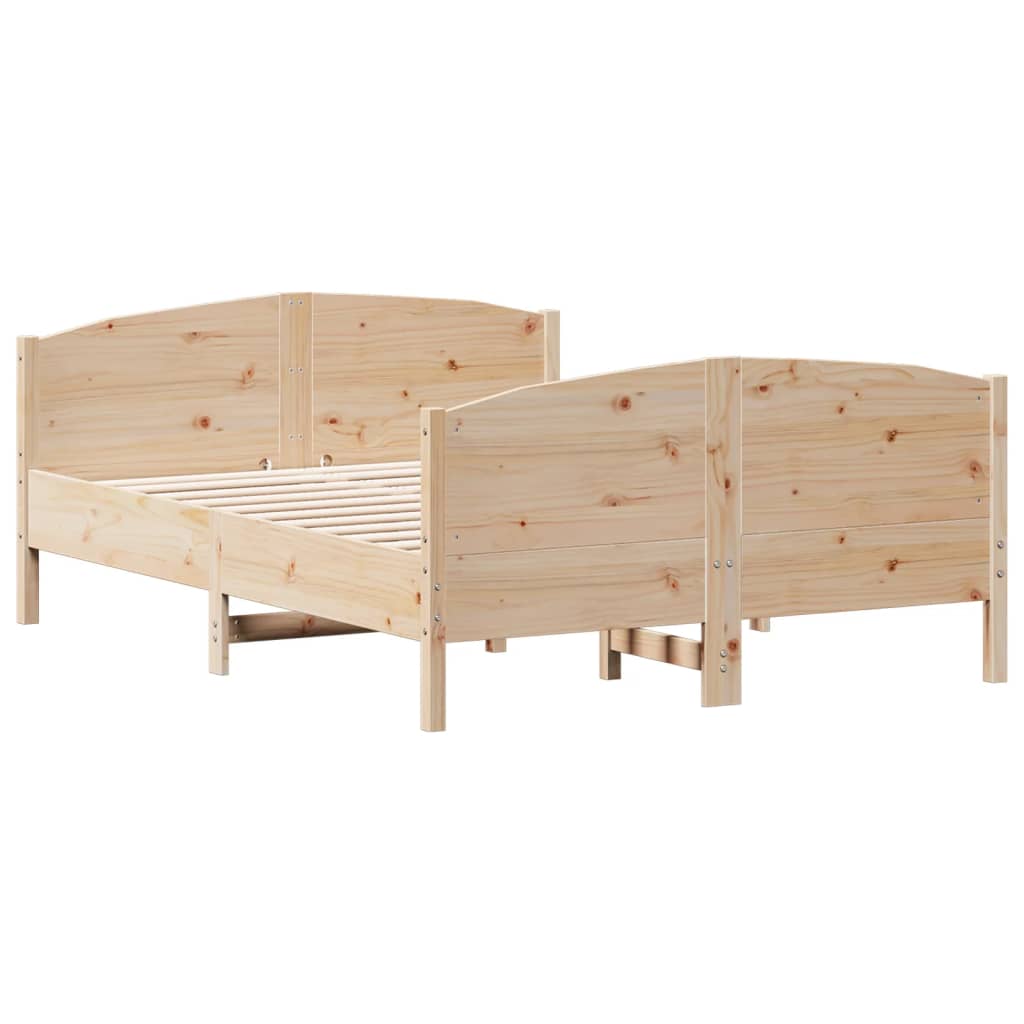 Cama sem colchão 140x190 cm madeira de pinho maciça