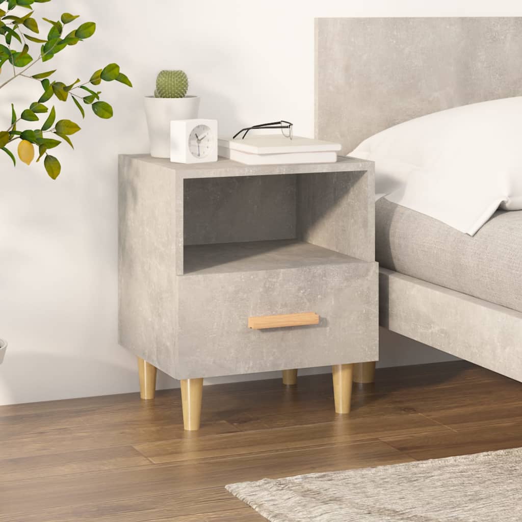Mesa de cabeceira 40x35x47 cm cinzento cimento