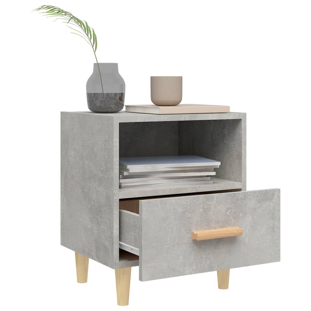 Mesa de cabeceira 40x35x47 cm cinzento cimento