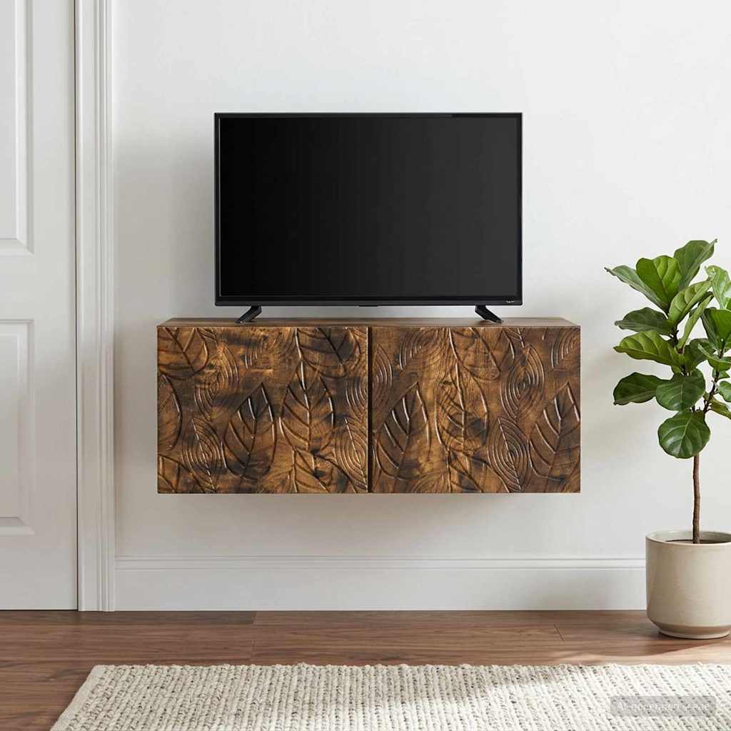Gabinete de TV de parede 59,5 x 31 cm carvalho fumado
