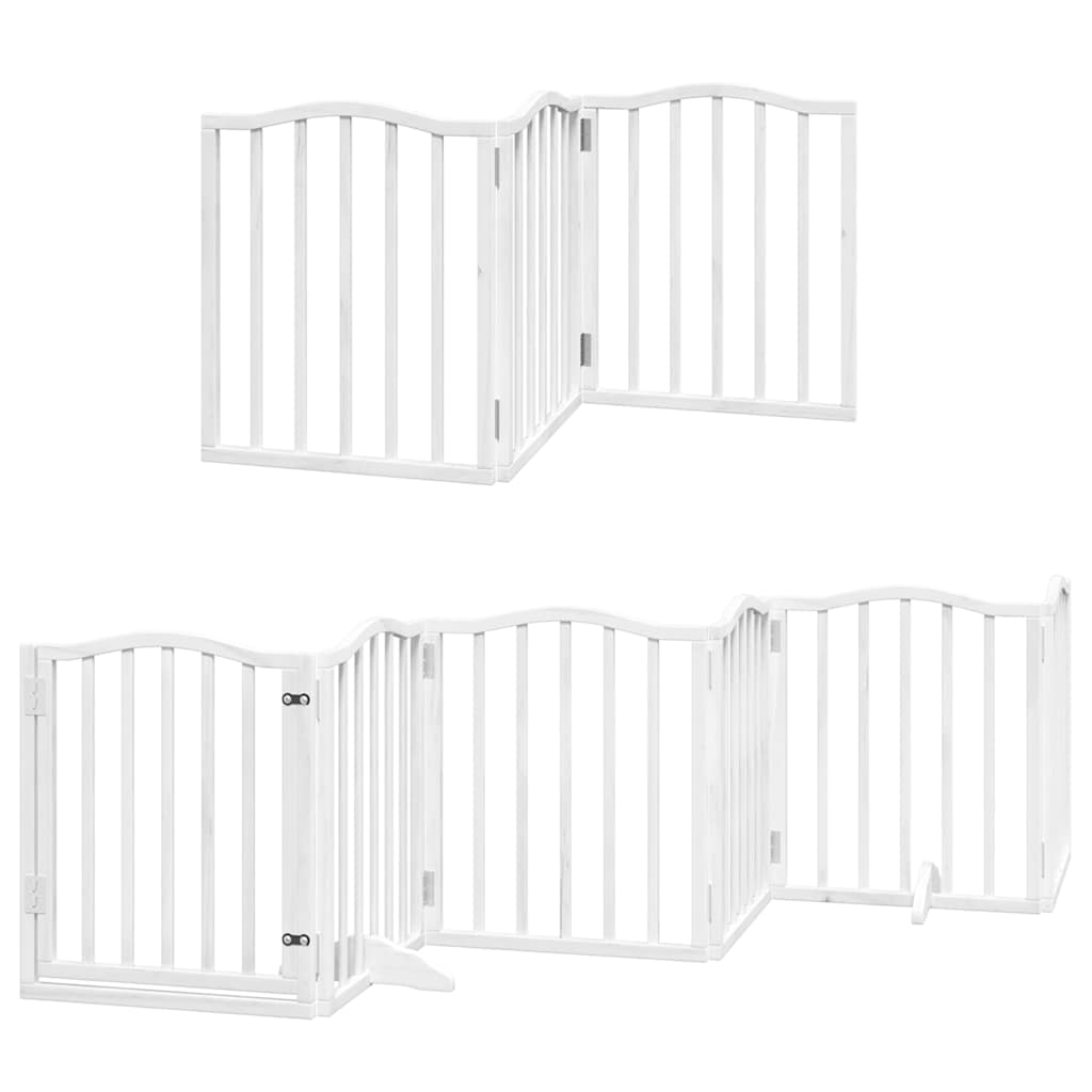 Portão p/ cães com porta dobrável 12 painéis 600cm álamo branco