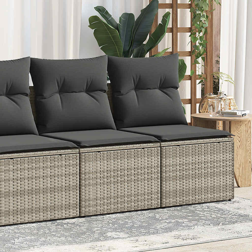 2 Pcs conjunto sofás de jardim c/ almofadões acácia e vime PE