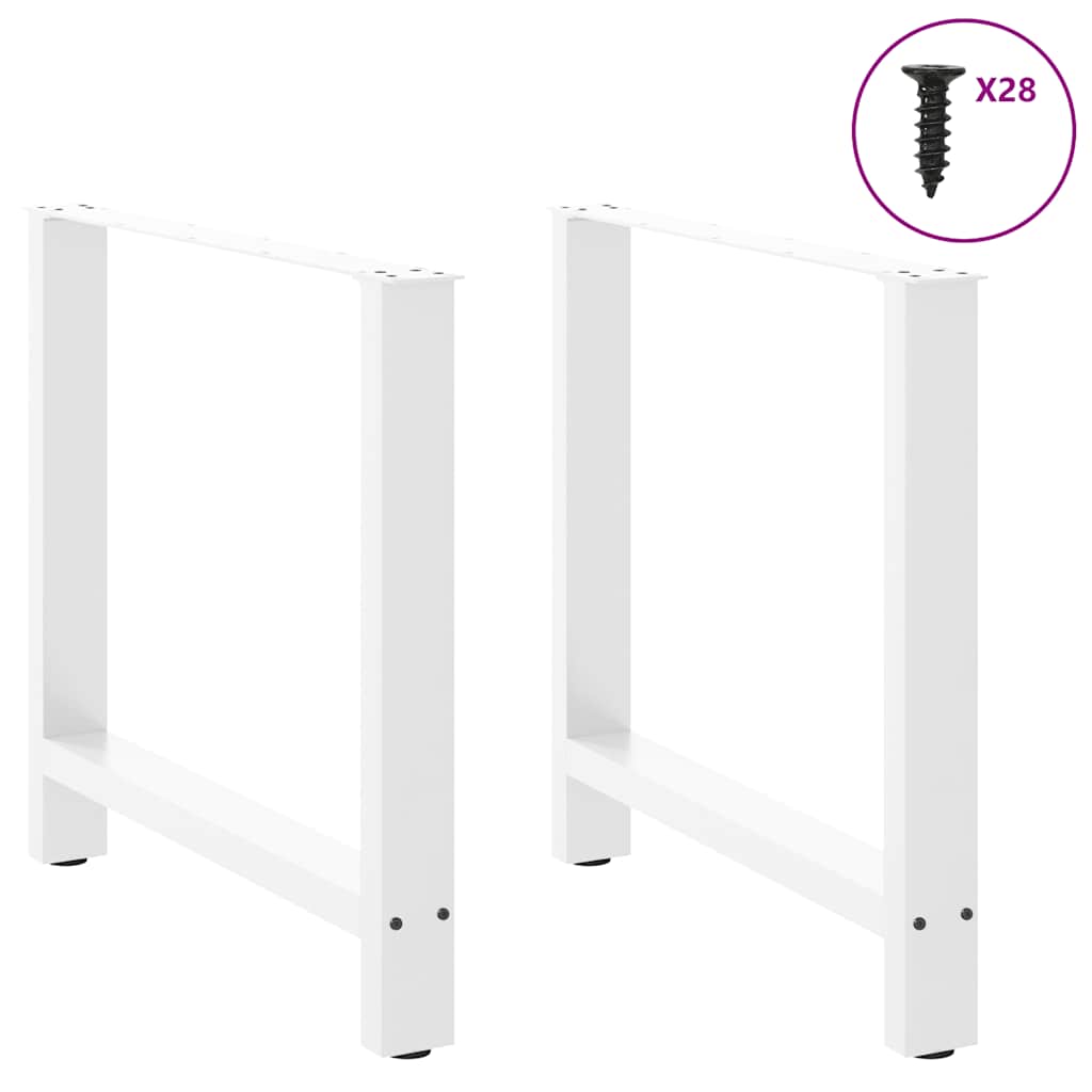 Pés para mesa de jantar , 2 peças, 80x (72-73) cm, branco, aço