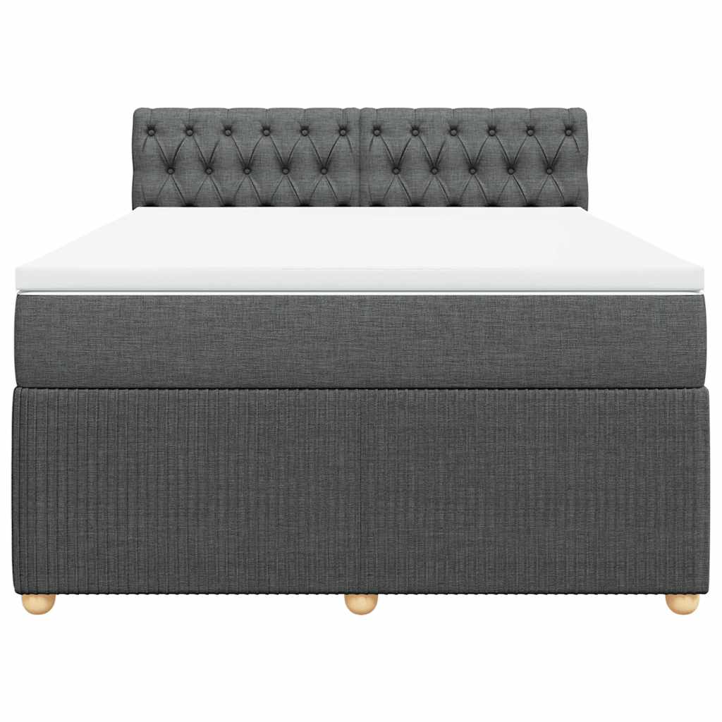 Cama com molas/colchão 140x190 cm tecido cinzento-escuro