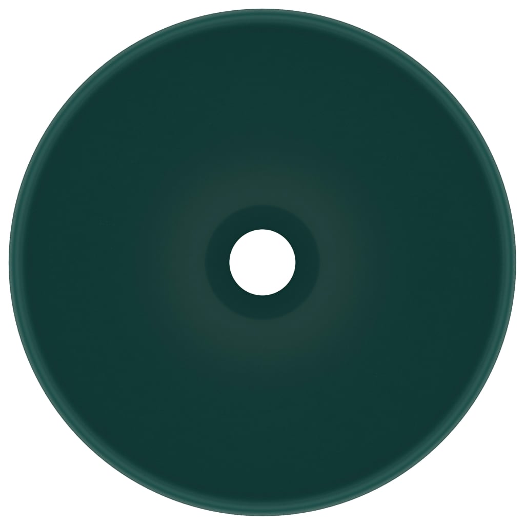 Lavatório wc luxuoso redondo 32,5x14cm cerâmica verde mate