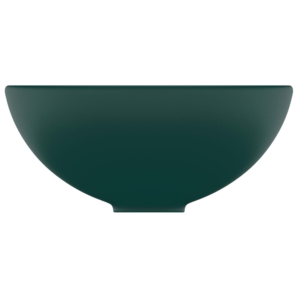 Lavatório wc luxuoso redondo 32,5x14cm cerâmica verde mate
