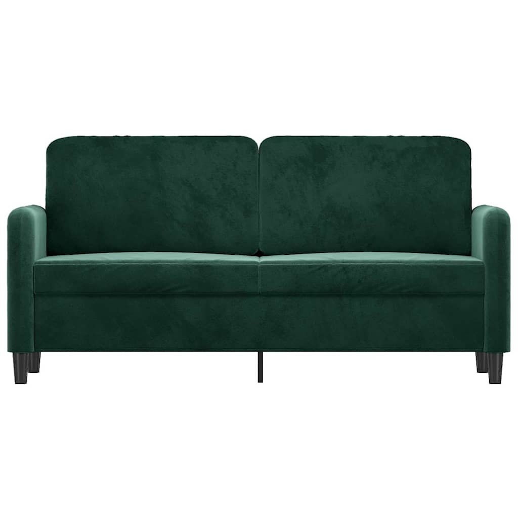 Sofá de 2 lugares 140 cm veludo verde-escuro