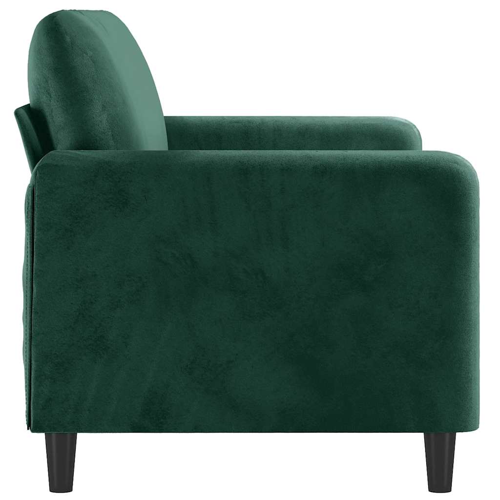 Sofá de 2 lugares 140 cm veludo verde-escuro