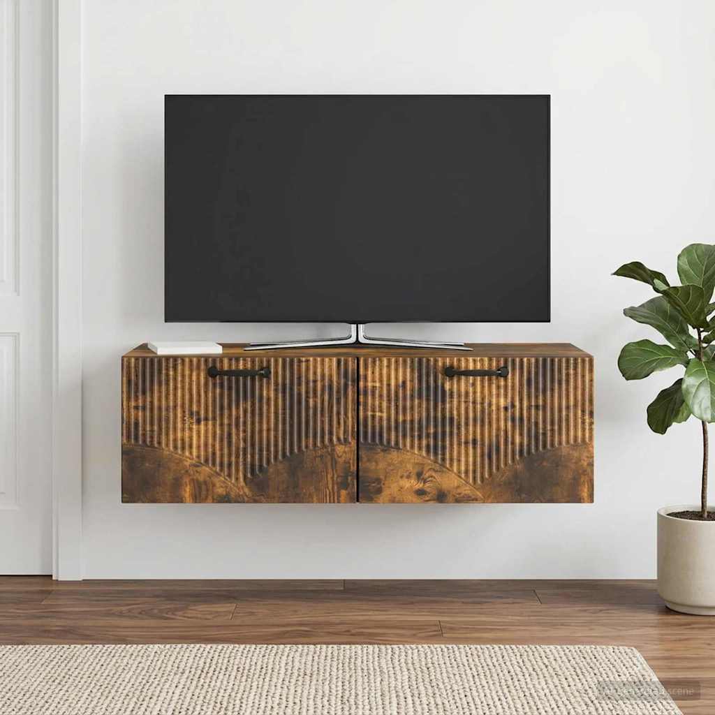 Gabinete de TV de parede carvalho fumado 98 x 41 x 30 cm