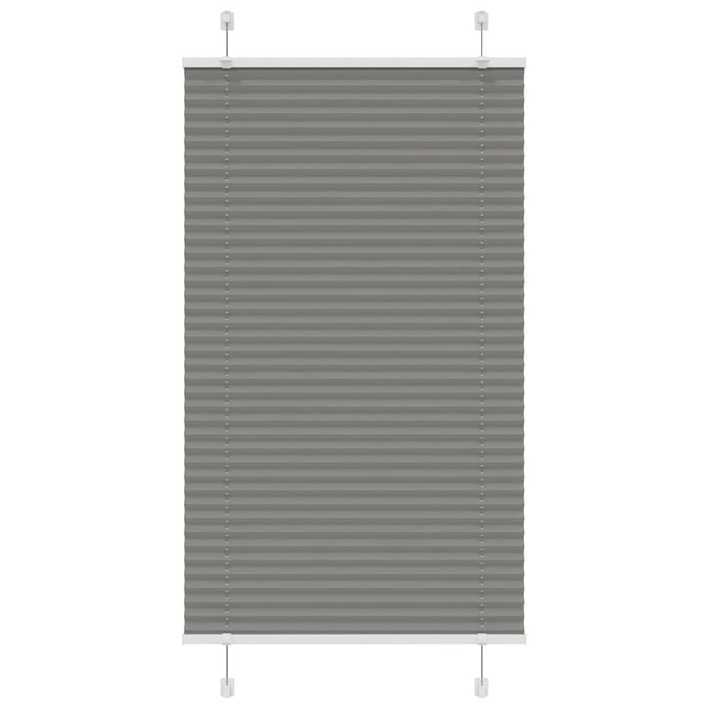 Antracite plissada cega 75x150 cm largura tecido 74,4 cm